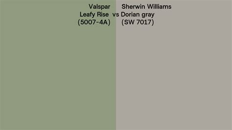 Valspar Leafy Rise 5007 4a Vs Sherwin Williams Dorian Gray Sw 7017 Side By Side Comparison