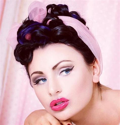 Curly Vintage Updo With A Bandana Bandana Hairstyles Retro