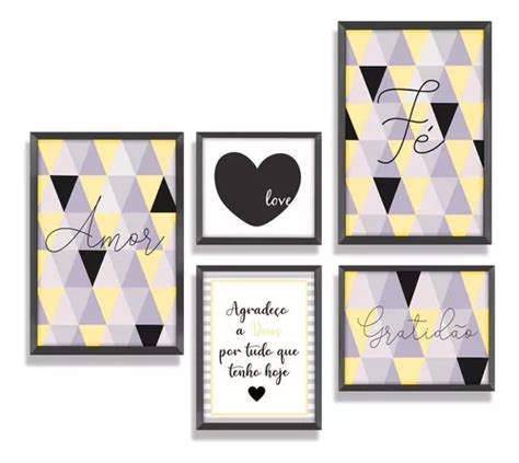 Kit Quadros Decorativos Moldura Frases Motivacionais MercadoLivre