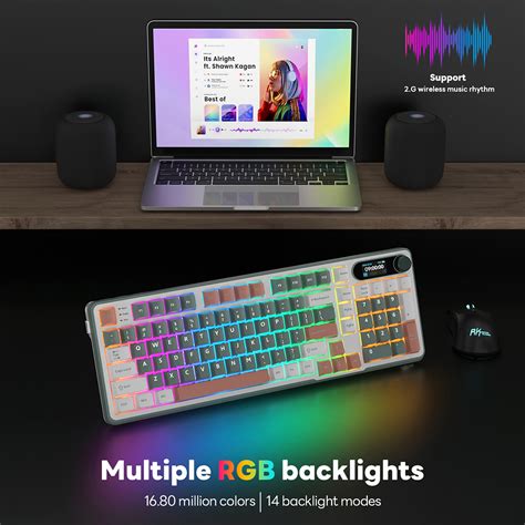 RK S98 RK ROYAL KLUDGE Tri Mode Hot Swap RGB Backlight Bluetooth Wireless PBT Keycap Mechanical