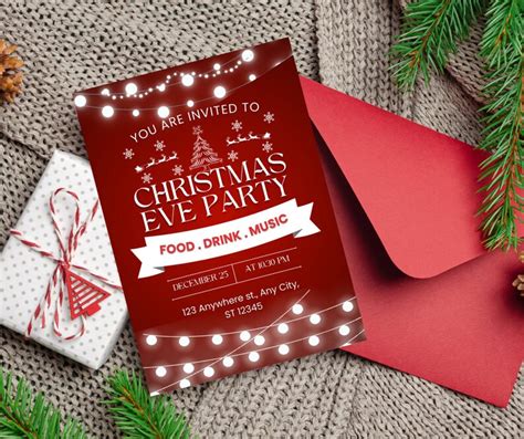 Christmas Dinner Invitation, Christmas Dinner Invitation Digital, Christmas Dinner Invitation ...