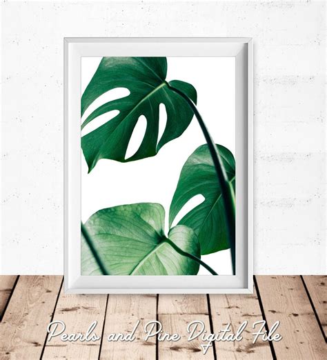 Monstera Print Monstera Leaf Art Monstera Wall Art Monstera Printable Monstera Art Print