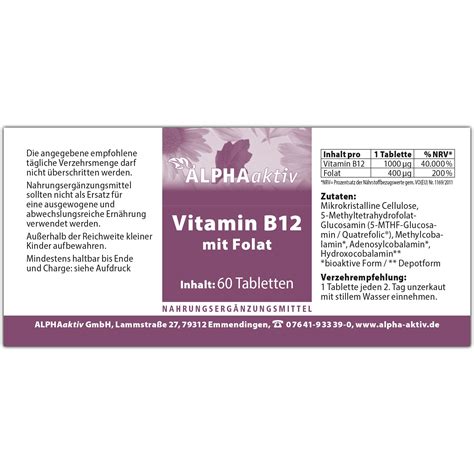 Vitamin B12 Mit Folat