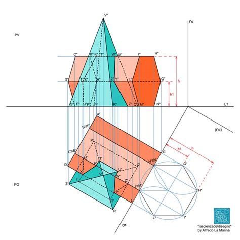 Proiezioni Ortogonali Di Una Piramide E Un Prisma Compenetrati