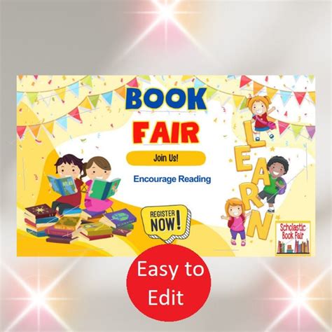 Book Fair Flyer, Book Fair Poster, Editable Book Fair Flyer, Printable Book Fair Flyer Easy to ...