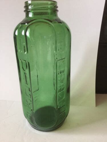 Vintage Owens Illinois Green Glass 40 Oz Water Juice Refrigerator Bottle Pitcher Ebay