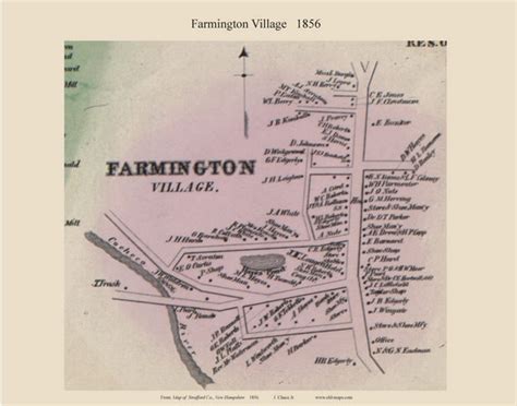 Farmington Village 1856 Old Town Map With Homeowner Names New Etsy