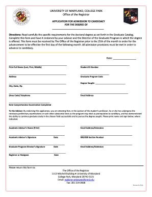 Candidacy Umd Fill Online Printable Fillable Blank Pdffiller