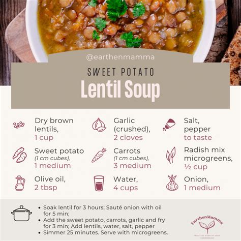 Sweet Potato Lentil Soup Earthenmamma