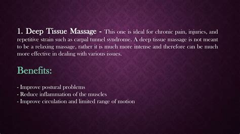 Ppt Different Types Of Massage Therapies And Their Benefits