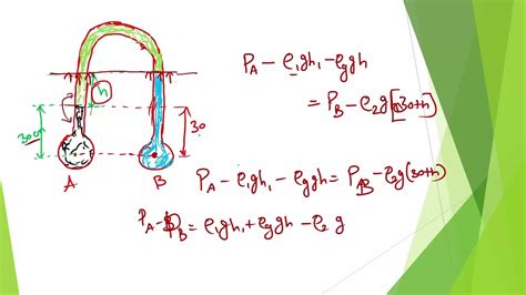 Inverted U Tube Manometer Problem Walk Through Fluid Mechanics And