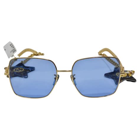 Gucci 1990s Blue Rimless Shield Sunglasses At 1stdibs Gucci Blue Sunglasses 90s Shield