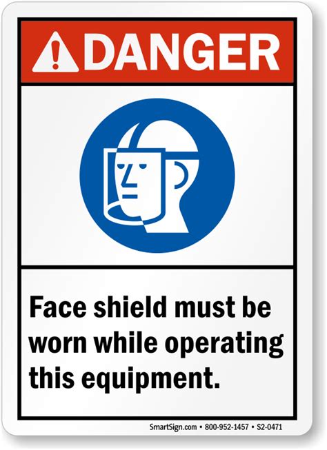 Face Shield Signs Faceshield Required Signs