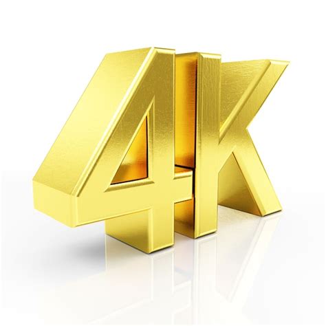 Premium Photo | Golden 4K Ultra HD Symbol isolated on white
