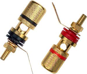 Pair Gold Speaker Insulated Binding Post All Top Notch