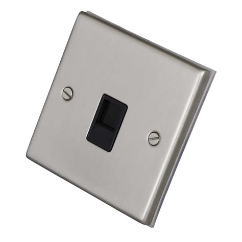 Lga Selectric 7m Pro 1 Gang Rj11 Data Socket Black Insert Satin Chrome 7mpro 244 Cef