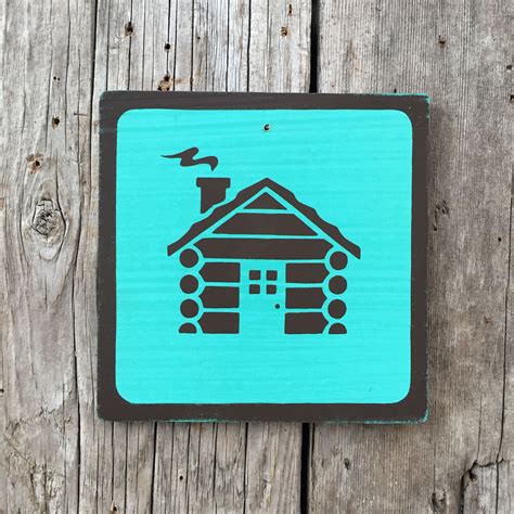 Cabin Icon Sign Handmade Screen Printed Sign National Park Etsy