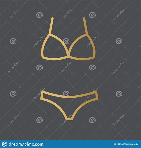 Golden Bikini Icon Stock Vector Illustration Of Body