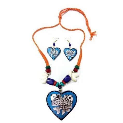 Racial Hand Painted Wood Necklace Set At Rs 290 Set Wood Jewelry In