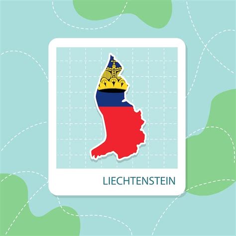 Premium Vector Stickers Of Liechtenstein Map With Flag Pattern In Frame