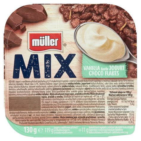 Müller Mix Jogurt o smaku waniliowym z płatkami kukurydzianymi oblanymi