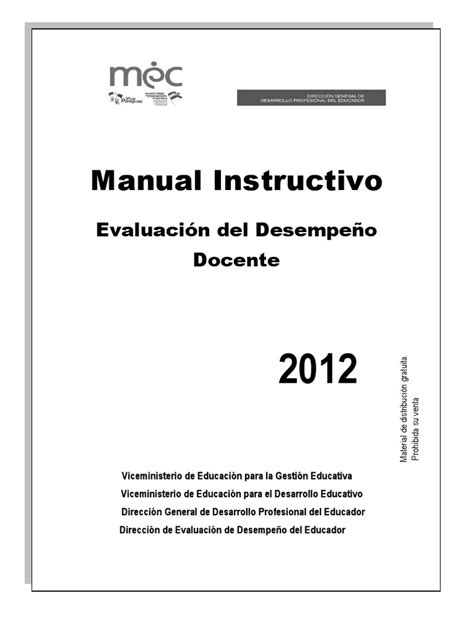 Pdf Manual Instructivo Evaluaci N De Desempe O Docente