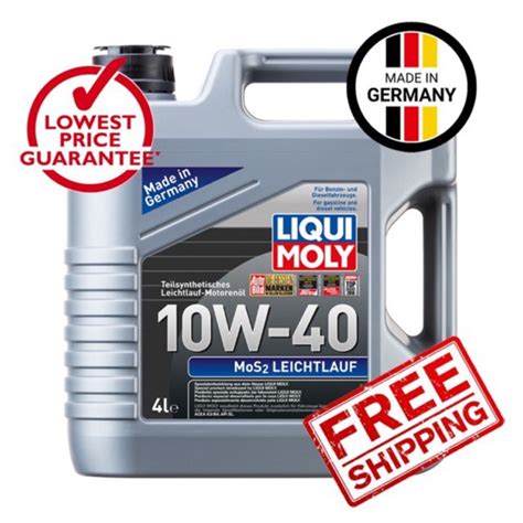 Liqui Moly MoS2 Leichtlauf 10W40 Semi Synthetic Engine Oil 4L 10W 40