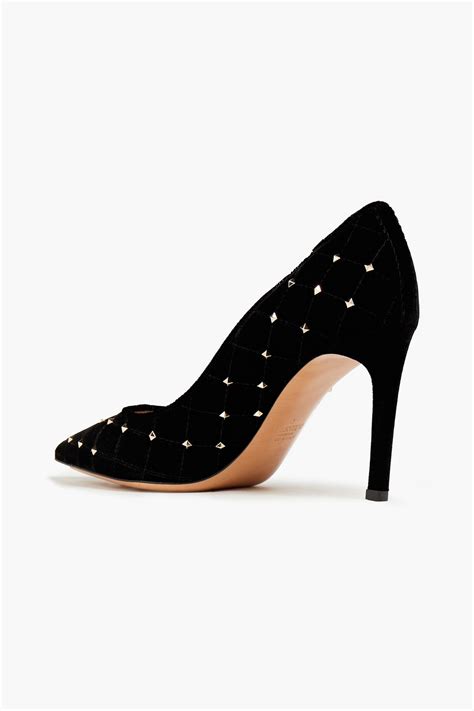 Valentino Garavani Rockstud Spike Quilted Velvet Pumps The Outnet