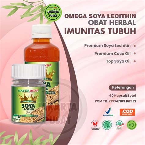 Jual Naturindo Soya Lecithin Obat Herbal Omega 3 6 9 Suplemen Protein