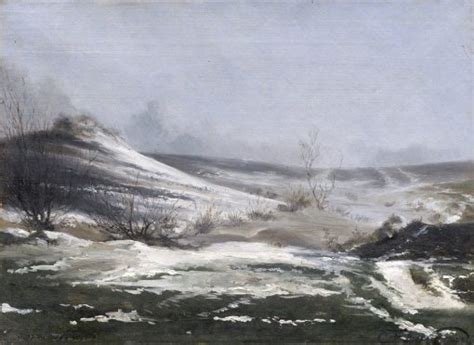 Snowy Danish Landscape Painting Carl Frederik Aagaard Oil Paintings