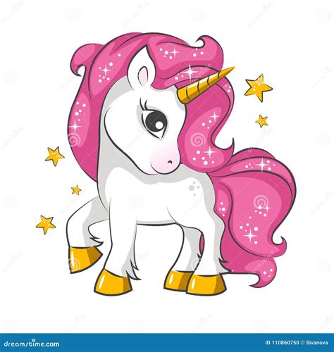 Poco Unicornio Rosado Diseño Para Los Niños Ilustración Del Vector