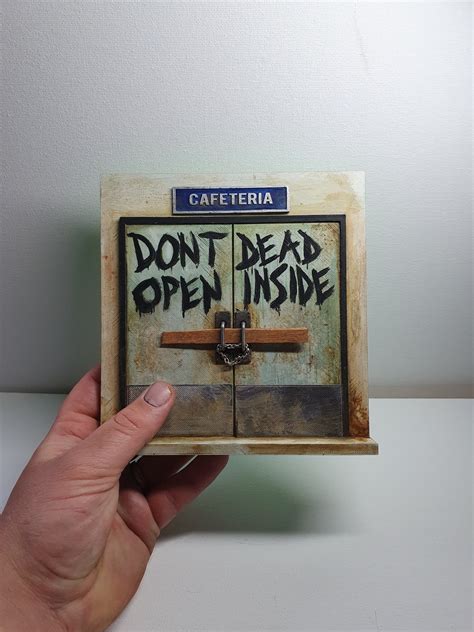 The Walking Corpse Dont Open Dead Inside Door Display A Door For Horror Lovers Miniature Door