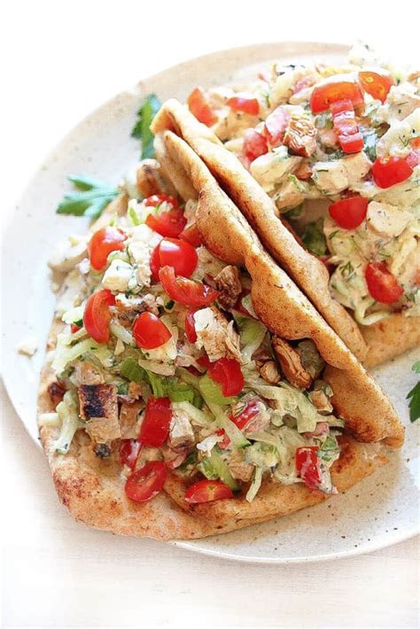 Easy Greek Chicken Salad Pitas Layers Of Happiness