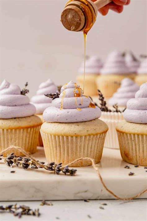 Vanilla Lavender Cupcakes With Honey Buttercream Frosting