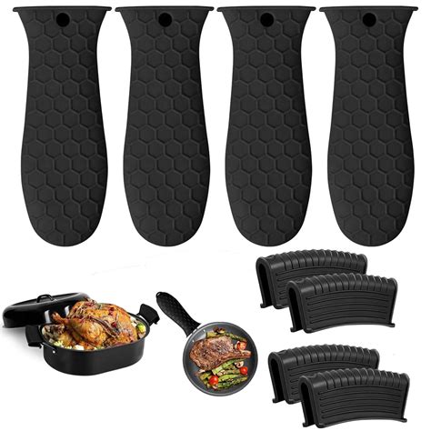 Yunnyp Pcs Silicone Hot Handle Holders Non Slip Pot Handle Sleeves For Cast Iron Skillets