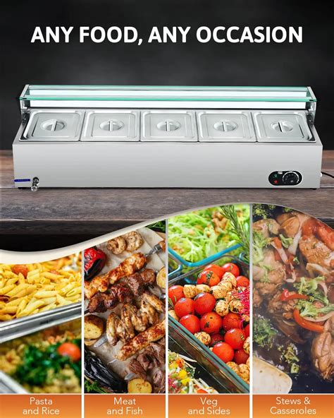 Stainless Steel Commercial Hot Food Display For Buffet Set Electric