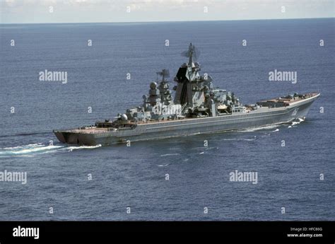 Aerial Starboard Quarter View Of The Soviet Kirov Class Guided Missile