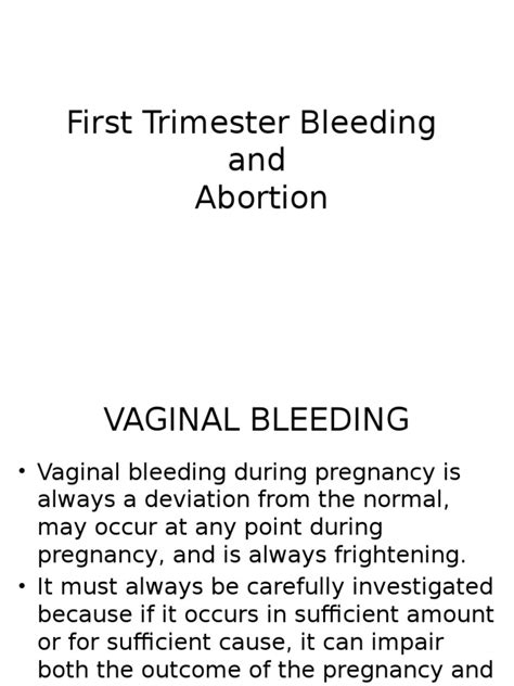 First Trimester Bleeding Report Pdf Miscarriage Pregnancy