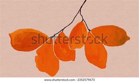 Orange Leaves Elements Botanical Oak Leaf Stock Illustration 2352579673