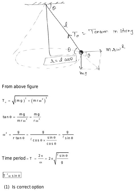 If the string of a conical pendulum makes an angle θ with horizontal