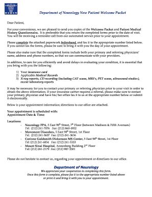 Neurology New Patient Packet Form Fill And Sign Printable Template Online