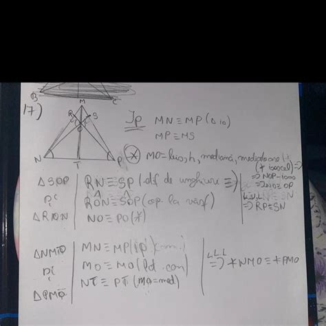 17 În triunghiul isoscel MNP cu baza NP se consideră punctele R pe