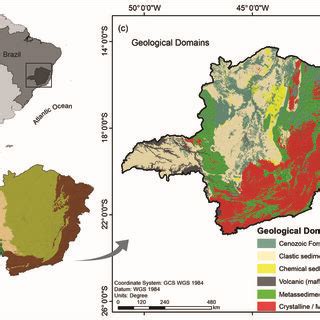 A Location Of Minas Gerais State B Geological Provinces Of Minas