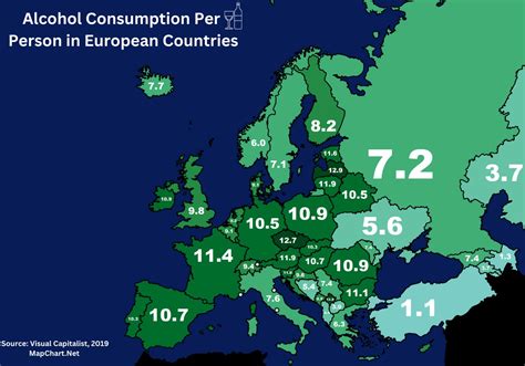 Alcohol Consumption Per Person In European Maps On The Web