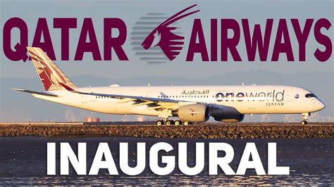 K Inaugural Qatar Airways Flight To San Francisco Airport Airbus