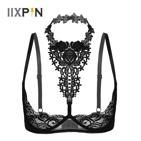 Soutien Gorge Transparent En Dentelle Florale Pour Femmes Lingerie Sexy Soutien Gorge Sans