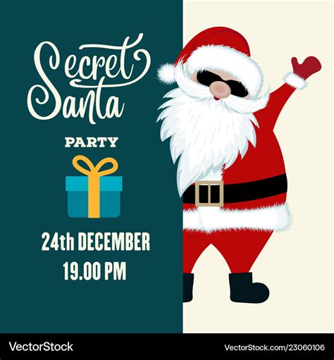 Secret santa party invitation Royalty Free Vector Image