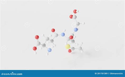 S Acetylglutathione Molecule 3d Molecular Structure Ball And Stick