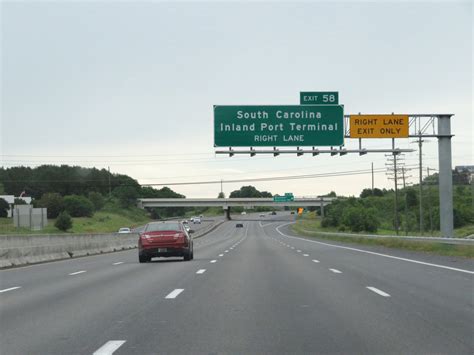 South Carolina Interstate 85 Northbound Cross Country Roads