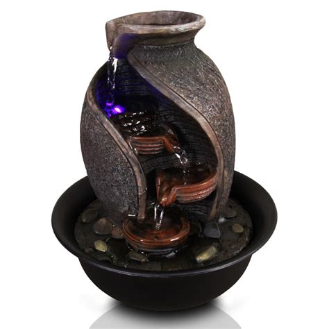 Table Top Water Fountain Sunnydaze Rocky Driftwood Indoor Tabletop